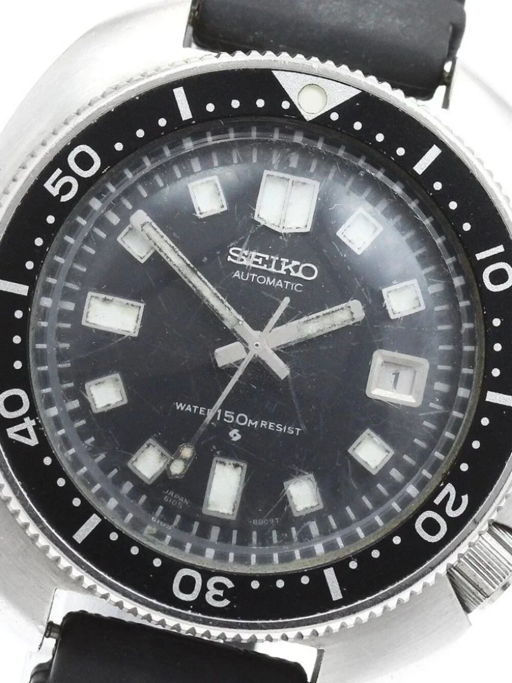 SEIKO Second diver 6105-8110 Date black Dial Automatic Men's Watch_961470